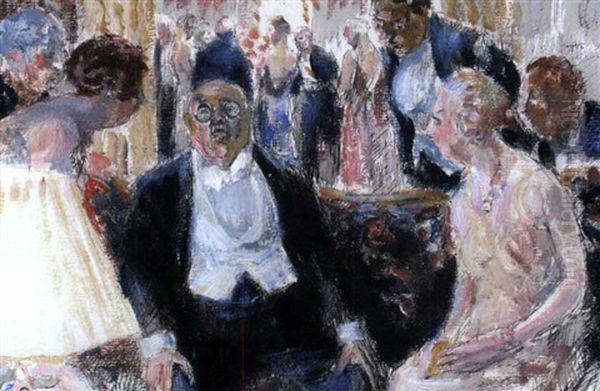 Soiree Mondaine Oil Painting by Rene-Georges Hermann-Paul