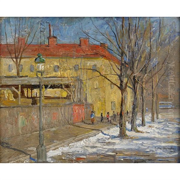 Allmanna Grand, Djurgardsstaden Oil Painting by Folke Hermelin