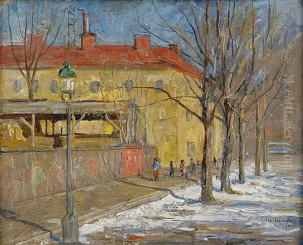 Allmanna Grand, Djurgardsstaden Oil Painting by Folke Hermelin