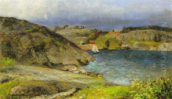 Langvik, Moja Oil Painting by Olof Hermelin