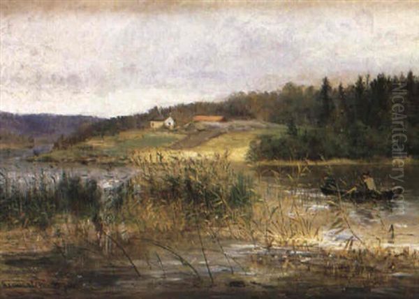Insjo I Sodermanland Oil Painting by Olof Hermelin