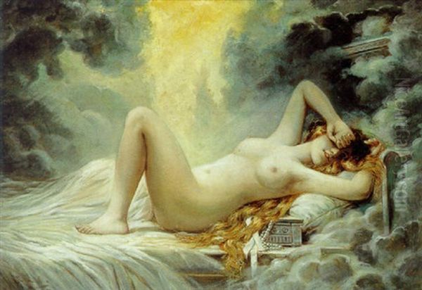 Der Traum (danae) Oil Painting by Alois Hernick