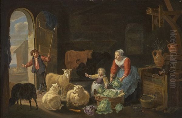 Stallinterieur Oil Painting by Willem van, the Elder Herp