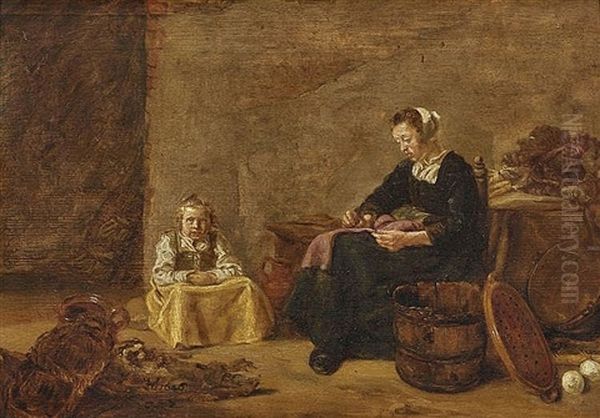 Magd Und Kind In Der Vorratskammer Oil Painting by Willem van, the Elder Herp