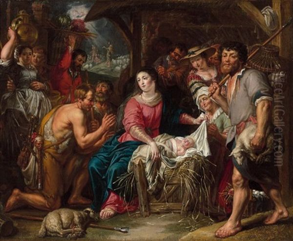 L'adoration Des Bergers Oil Painting by Willem van, the Elder Herp