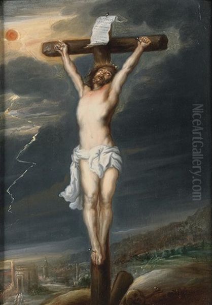 Crucifixion Dans Un Paysage Oil Painting by Willem van, the Elder Herp