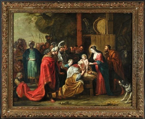 Anbetung Der Konige, Nach Peter Paul Rubens (1577-1640) Oil Painting by Willem van, the Elder Herp