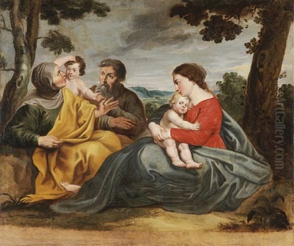 Heilige Familie Mit Elisabeth Und Dem Johannesknaben Oil Painting by Willem van, the Elder Herp
