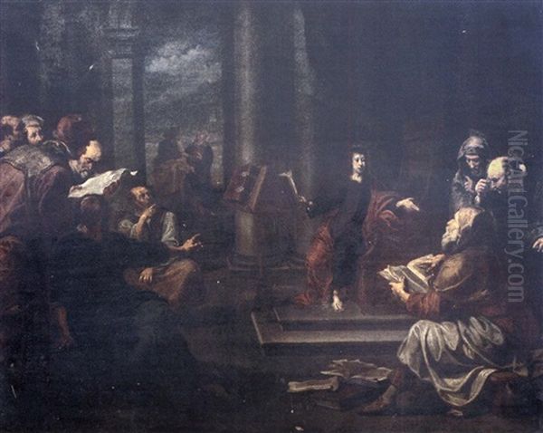 Le Christ Parmi Les Docteurs Oil Painting by Willem van, the Elder Herp