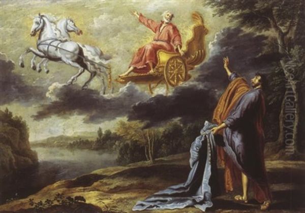 Elie Et Le Charriot De Feu Oil Painting by Willem van, the Elder Herp