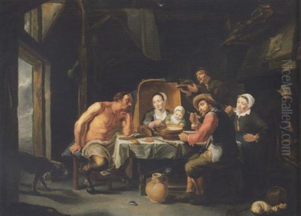 The Satyr And The Peasant Oil Painting by Willem van, the Elder Herp