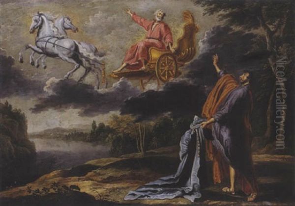 Elie Et Le Chariot De Feu Oil Painting by Willem van, the Elder Herp