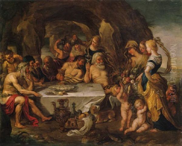 Gastmahl Des Neptun Oil Painting by Willem van, the Elder Herp
