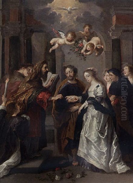 The Marriage Of The Virgin Oil Painting by Willem van, the Elder Herp
