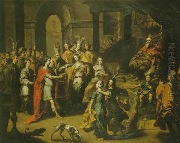 Le Marriage De David Et D'abigael Oil Painting by Willem van, the Elder Herp