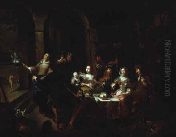 Frohliche Gesellschaft Oil Painting by Willem van, the Elder Herp