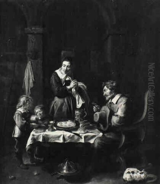 Interieur De Paysans Oil Painting by Willem van, the Elder Herp