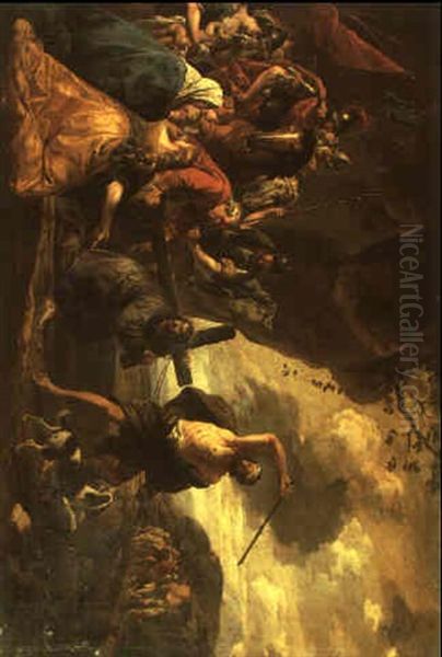 Christ Bearing The Cross On The Road To Calvary Oil Painting by Willem van, the Elder Herp