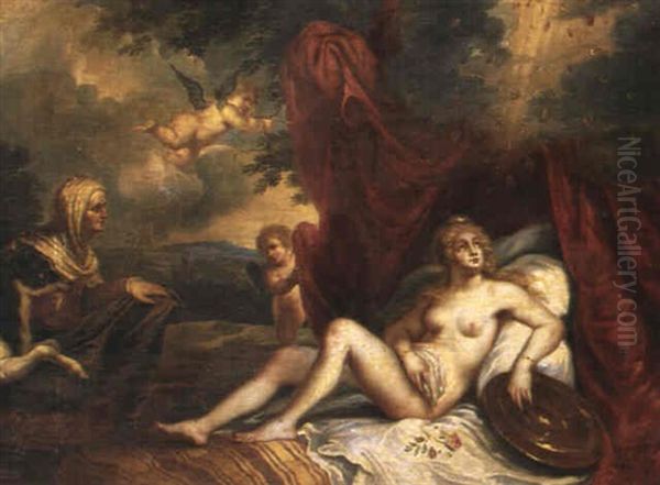 Danae Och Guldregnet Oil Painting by Willem van, the Elder Herp