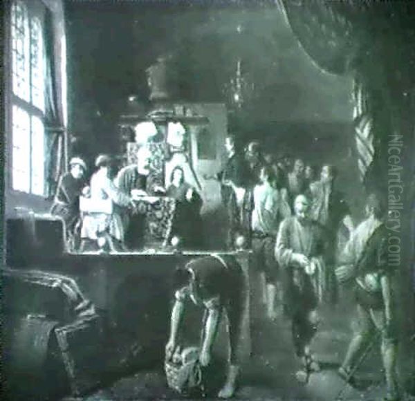 Le Paiement Des Ouvriers De La Onzieme Heure Oil Painting by Willem van, the Elder Herp