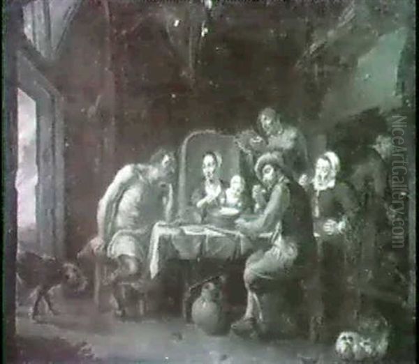 Der Satyr Bei Der Bauern- Familie, Wiederholung Nach        Dem Gemalde In Den Staatlichenmuseen, Berlin Oil Painting by Willem van, the Elder Herp