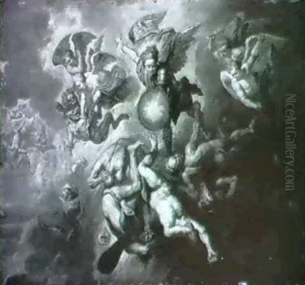 Saint Michael Triumphing Over Evil Oil Painting by Willem van, the Elder Herp