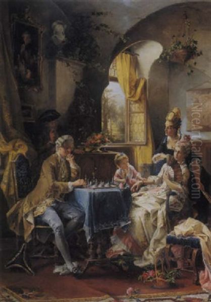 Checkmate Oil Painting by Carl Herpfer