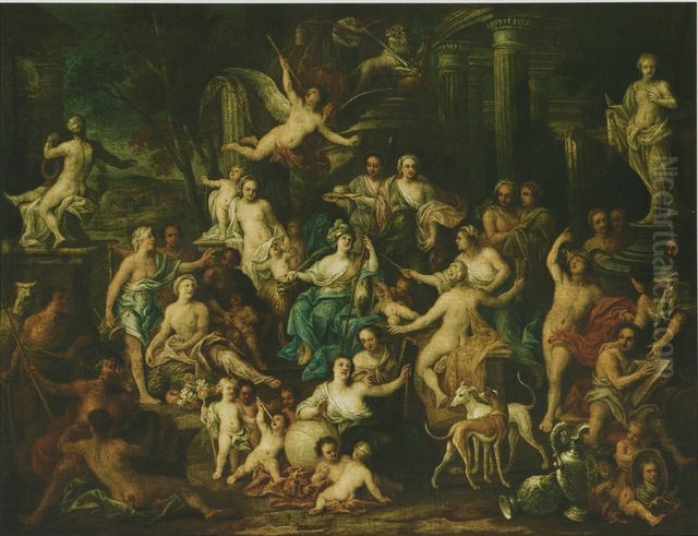 An Allegory Of The Fortitude Of The Liberal Arts Oil Painting by Jan Baptist Herregouts