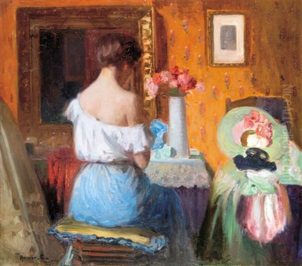 In The Boudoir Oil Painting by Cesar Maria Herrer Marcher