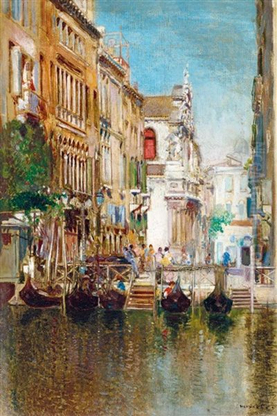 Venice Scene Oil Painting by Cesar Maria Herrer Marcher