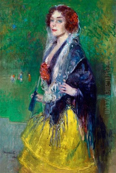 Spanish Beauty Oil Painting by Cesar Maria Herrer Marcher