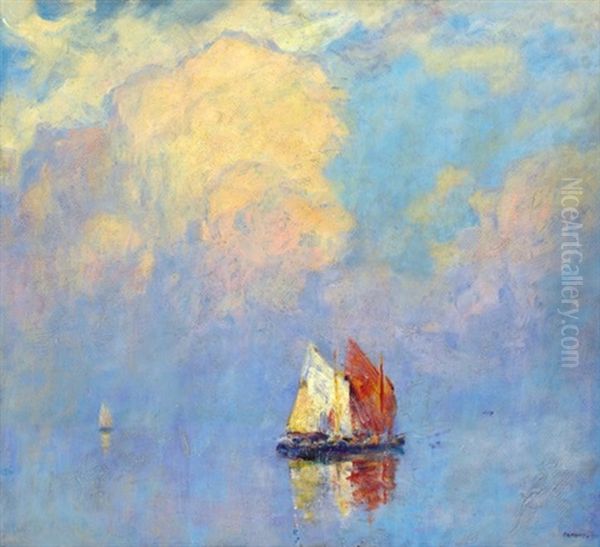 Sailers Oil Painting by Cesar Maria Herrer Marcher