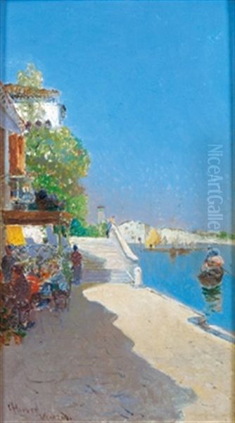Ansicht In Venedig Oil Painting by Cesar Maria Herrer Marcher