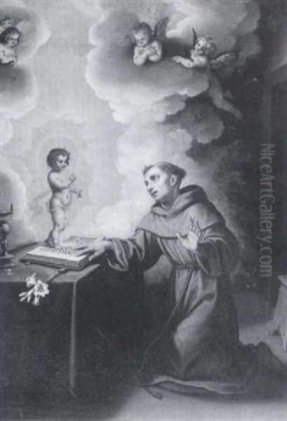 The Vision Of St. Anthony Of Padua Oil Painting by Francisco (El Mozzo) Herrera the Younger