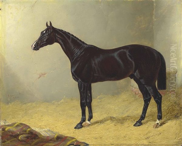 Launcelot In A Stable Oil Painting by John Frederick Herring