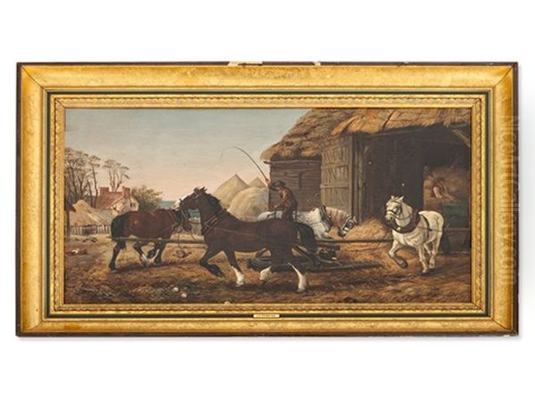 The Horse Mill Oil Painting by Herring, James