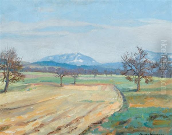 Marzstimmung Bei Hohenrain, Rossberg Oil Painting by Caspar Josef Herrmann