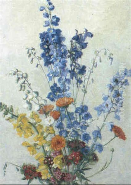 Gartenblumen Oil Painting by Caspar Josef Herrmann