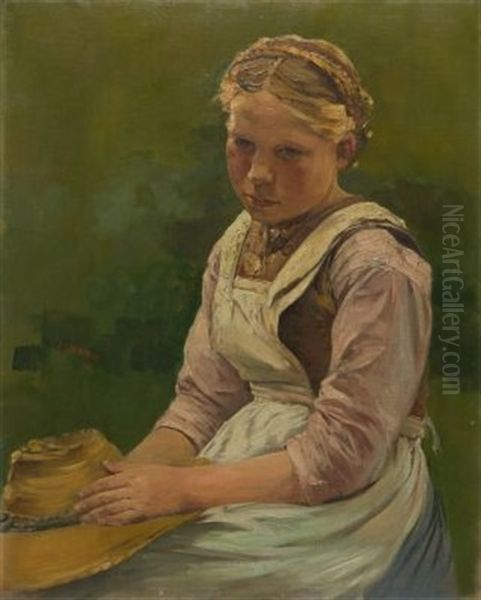 Portrat Eines Jungen Madchens Oil Painting by Curt Herrmann