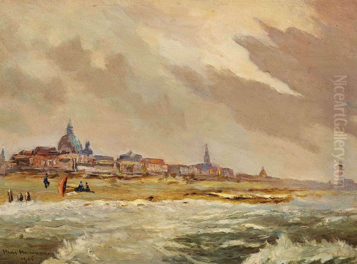 Strand Von Scheveningen Oil Painting by Hans Herrmann