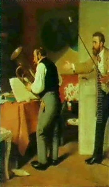 Der Storenfried Oil Painting by Carl Konrad Julius Hertel