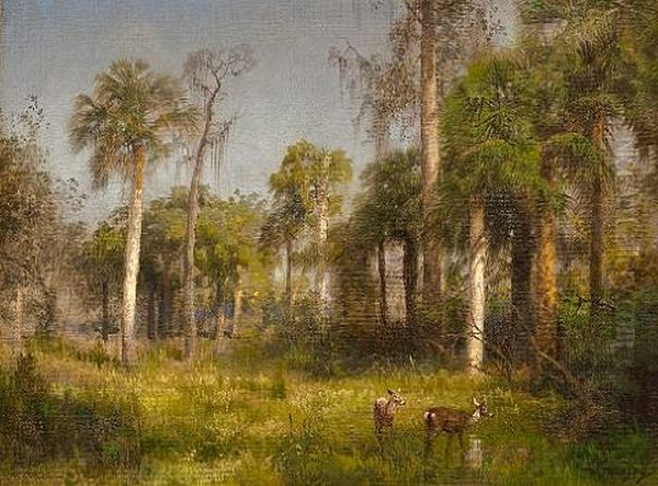 Florida Landscape Oil Painting by Hermann Herzog
