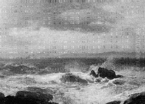 Main Coast Oil Painting by Hermann Herzog