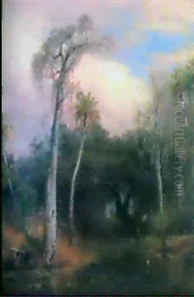 Southern Swamp Oil Painting by Hermann Herzog
