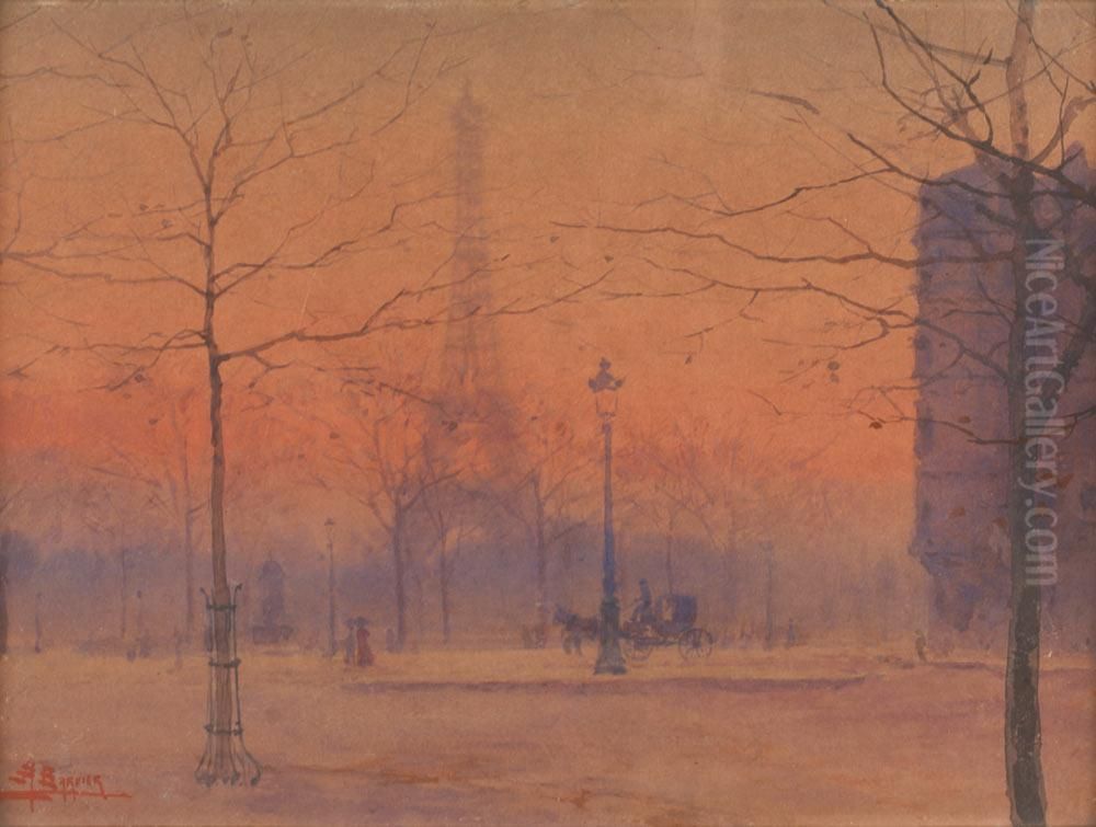 Champ De Mars, La Tour Eiffel Oil Painting by Antoine Barbier
