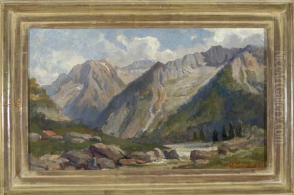 Gebirgslandschaft Oil Painting by Johannes Albertus Hesterman Jr.