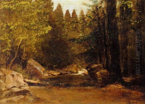 Woodland Pool Oil Painting by George Hetzel