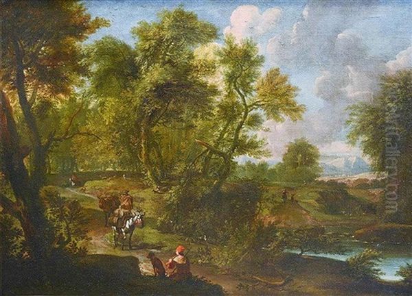 Landscape With A Road And Staffage Oil Painting by Jacob De Heusch