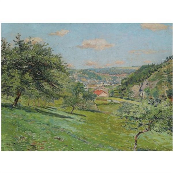 Gezicht Op Houffalize Oil Painting by Adriaan Josef Heymans