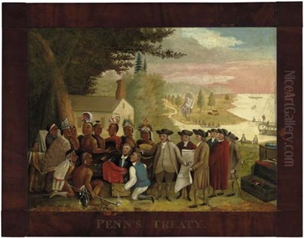 William Penn's Treaty Oil Painting by Edward Hicks